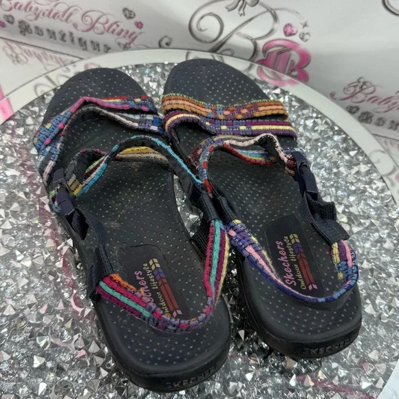 Skechers sandals rainbow Multi-Color Strappy Sport Sandals - Picture 5 of 10